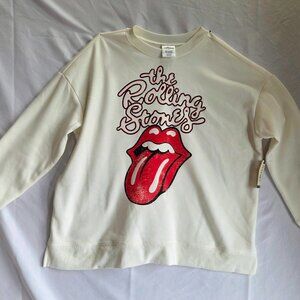 NWT Terra & Sky Rolling Stones Graphic Sweatshirt - Cream - Size 0X (14W)